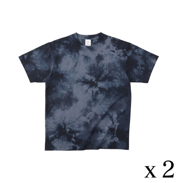 TRUSS タイダイTシャツ　サイズM　6.2oz　Mブラック　1セット（2着入）（直送品）
