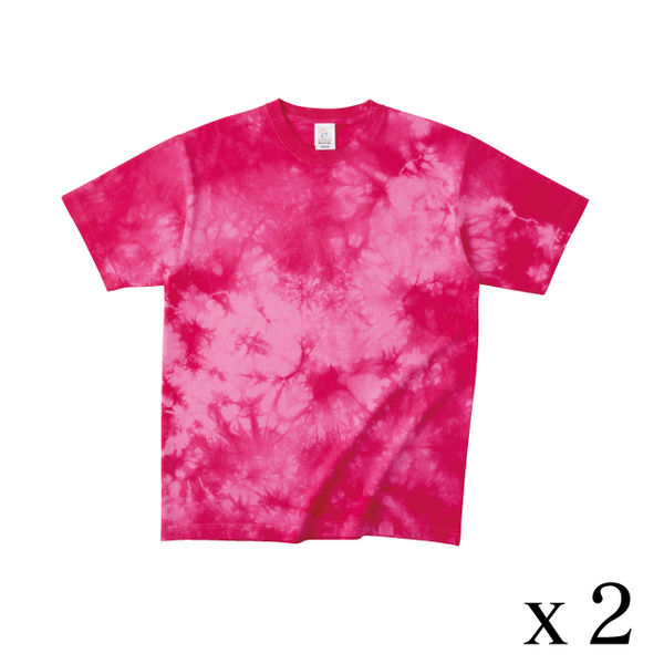 TRUSS タイダイTシャツ　サイズL　6.2oz　Mピンク　1セット（2着入）（直送品）