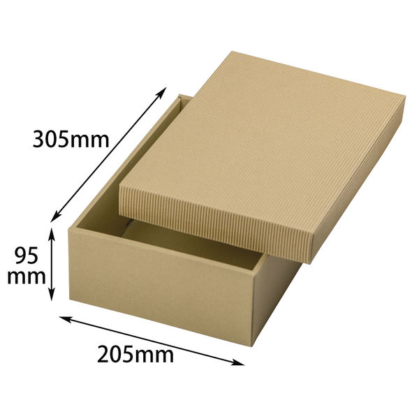 ヤマニパッケージ ナチュラルBOX12号ヒモ無 100枚 16-16N 1ケース(100枚入)（直送品）