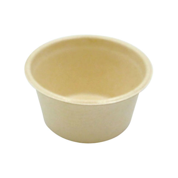 パックスタイル エコ容器 WB麦バガス カップ62-40 ラミ パルプモールド クラフト色　2000枚(50×40) LN-C（直送品）