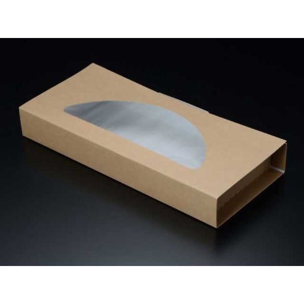 窓付 ピザボックス 10インチハーフ クラフト紙 300枚(25×12) 00553219 1ケース(300枚入(25枚×12袋))（直送品）