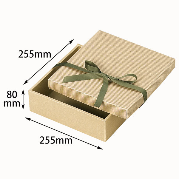 ヤマニパッケージ ナチュラルBOX33号255角ヒモ付 100枚 16-33 1ケース(100枚入)（直送品）