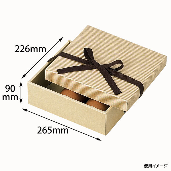 ヤマニパッケージ ナチュラルBOX24号ヒモ付 100枚 16-24 1ケース(100枚入)（直送品）