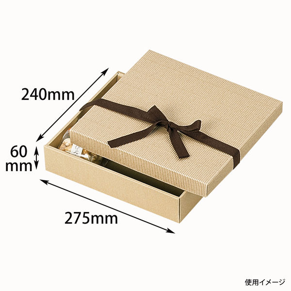 ヤマニパッケージ ナチュラルBOX10号ヒモ付　100枚 16-15（直送品）