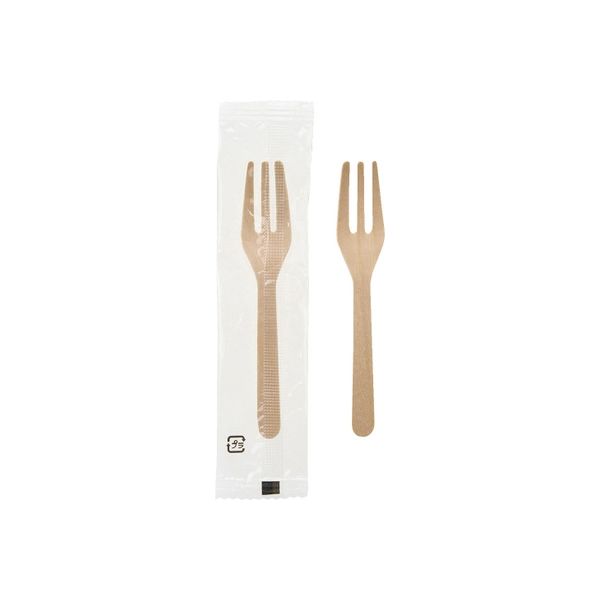 サンナップ 袋入ウッドデザートフォーク9.5cm 100本 DFKW100P 30パック（直送品）