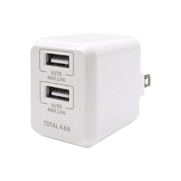 オズマ 自動判別機能付きAC充電器IH-ACU248ADW　1個（直送品）