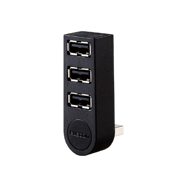エレコム 3ポートUSBハブ ブラック U2H-TZ325BXBK 1セット(3個)（直送品）