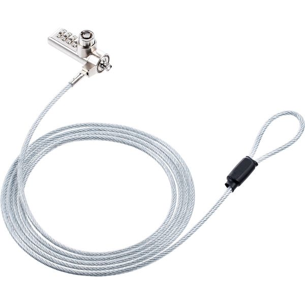 サンワサプライ シリンダ＋ダイヤル錠対応セキュリティワイヤー SL-88 1個（直送品）