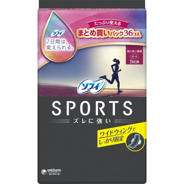 ユニ・チャーム ソフィSPORTS260羽つき 4903111358816 36枚×12点セット（直送品）