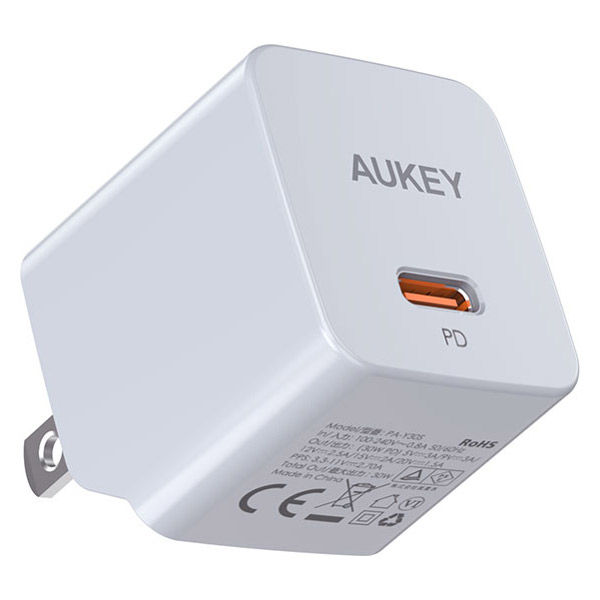 AUKEY USB充電器 Minima 30W 折りたたみ式 エレファントグレー PA-Y30S-GY 1個