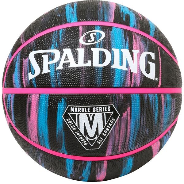 SPALDING（スポルディング） バスケットボール マーブル ブラックネオン ラバー 7号球 84400Z 2球（直送品）
