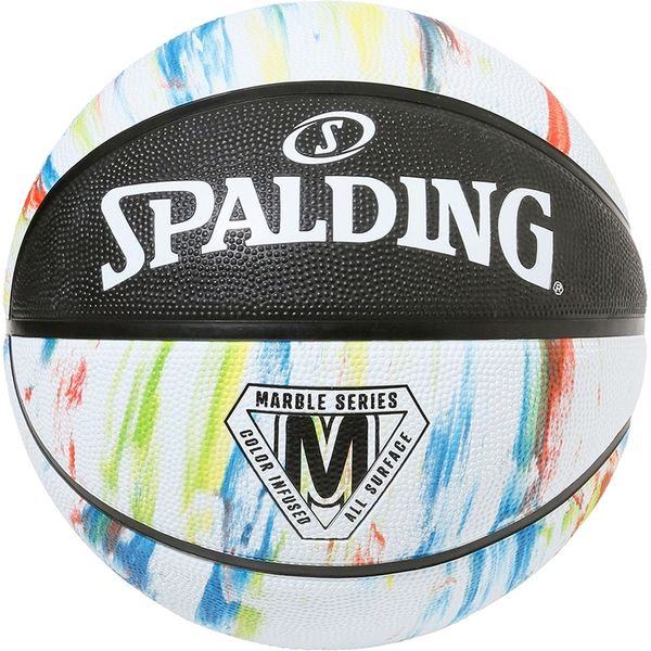 SPALDING（スポルディング） バスケットボール マーブル ブラック×ホワイト 7号球 84404Z 2球（直送品）