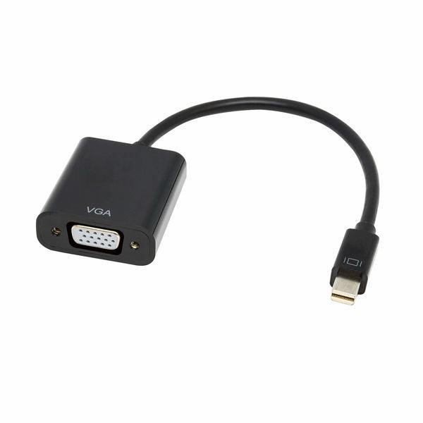 グリーンハウス miniDisplayPort-VGA変換アダプタ ブラック GH-MDAVGA15-BK 1個（わけあり品）