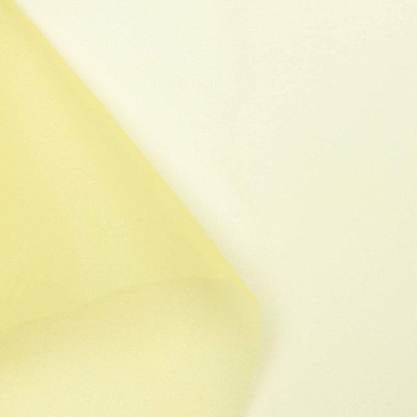 コスモテキスタイル ポリエステルオーガンジー生地 巾122cm×5m切売カット 黄色 DD391-23-5M（直送品）