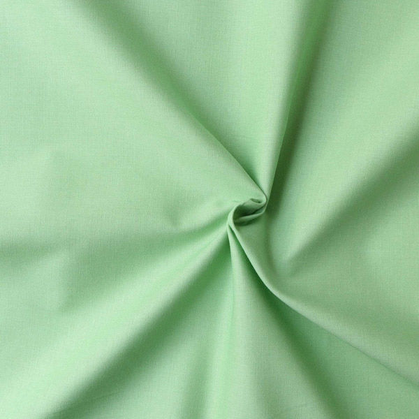 NBK エイティスクエア 無地 生地 綿100% シャーティング ベビーグリーン グリーン系 巾約110cm×5m切売カット KD4630-（直送品）