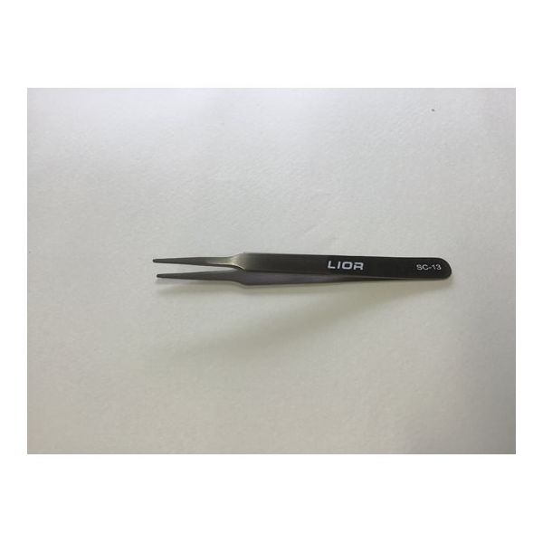 野中理化器製作所 精密カラーピンセット フラット先端丸 120mm SC-13 1本 64-8945-45（直送品）
