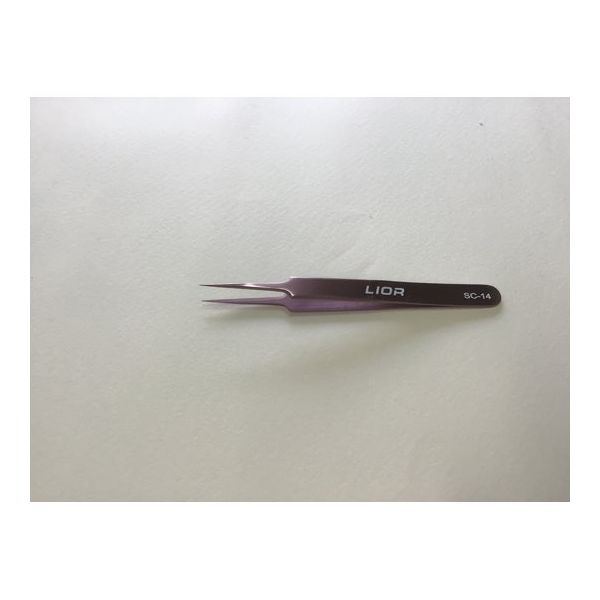 野中理化器製作所 精密カラーピンセット 先端細長鋭 110mm SC-14 1本 64-8945-46（直送品）