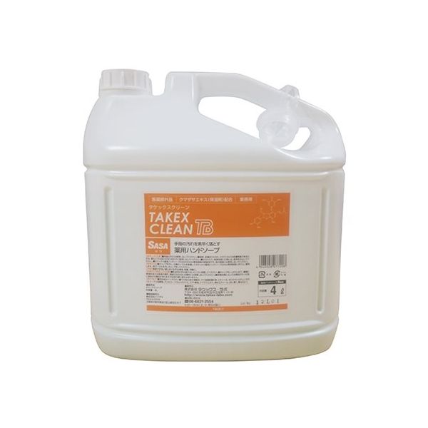 アズワン 薬用ハンドソープ SASA 4L×2缶 62-8613-10 1ケース(2缶)（直送品）