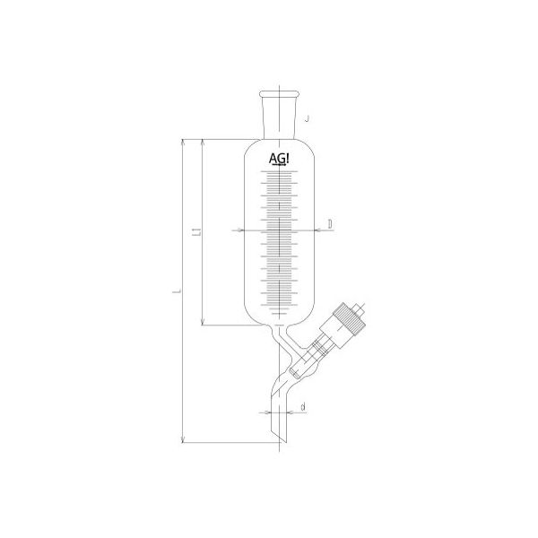 旭製作所 高真空グリースレスバルブ付分留受器 3638-200V-4L 1個 63-2589-20（直送品）