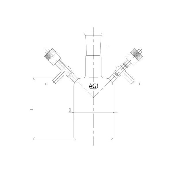 旭製作所 高真空グリースレスバルブ付溶媒瓶 3696 4L 63-2589