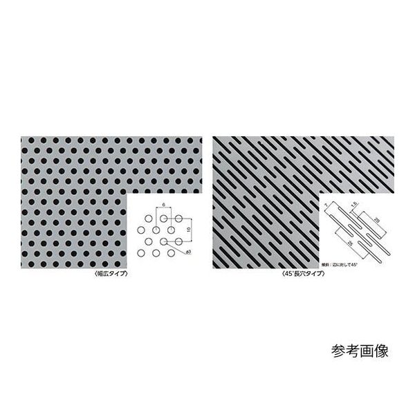 フッ素樹脂(PTFE)特殊パンチングシート 0.5t 45°長穴タイプ(φ1.5×20L) 幅300×500L NR5016-002 1枚（直送品）