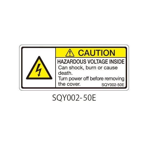 セフティデンキ SQYシリーズ 注意ラベル 横型 英文 電圧注意 SQY002-50E 1式(25枚) 63-5607-96（直送品）