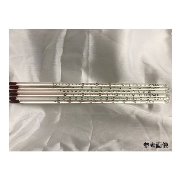 日本計量器工業 赤液棒状温度計 0~100°C JC-2080 1本 63-5733-45（直送品）
