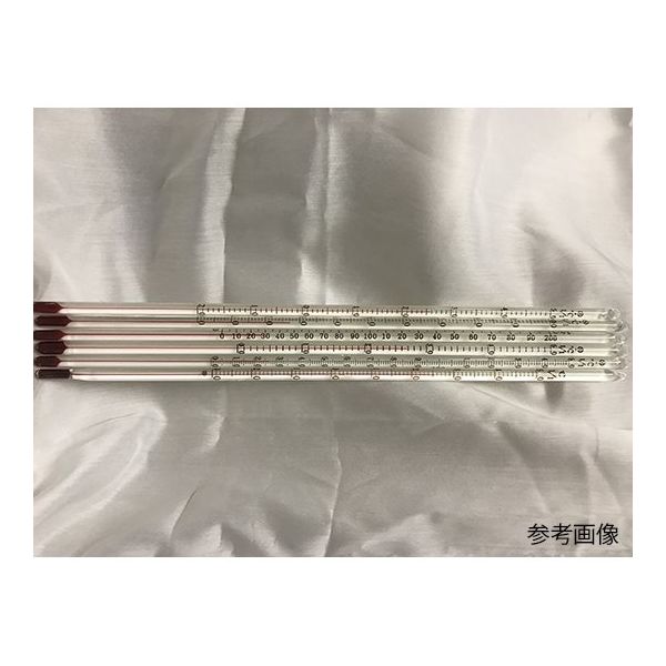 日本計量器工業 赤液棒状温度計 ー60~50°C JC-2091 1本 63-5733-52（直送品）