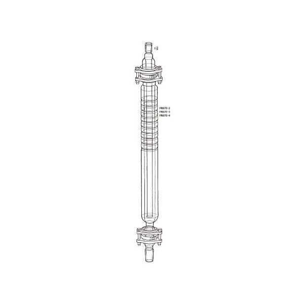 桐山製作所 桐山オーバルリングガラス充填蒸留塔（H.E.T.P.42mm） 500mm FR67E-4-2 1個 63-6524-17（直送品）