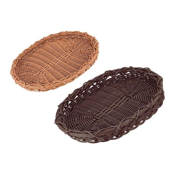 アズワン PPラタン 小判型バスケット デコレートエッジ 40型 ダークブラウン BOー512ーDBR 63-7151-47 1個（直送品）