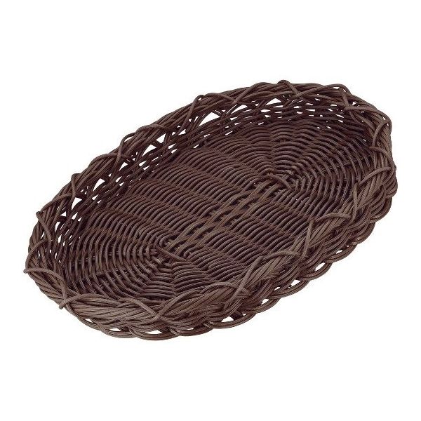アズワン PPラタン 小判型バスケット デコレートエッジ 53型 ダークブラウン BOー516ーDBR 63-7151-48 1個（直送品）