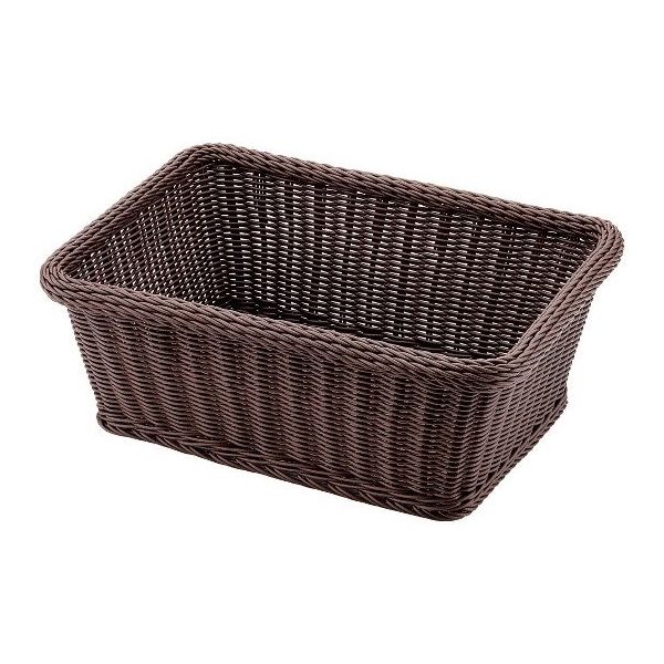 アズワン PPラタン ランドリーバスケット 長角 小 ダークブラウン CFー802ーDBR 63-7218-59 1個（直送品）