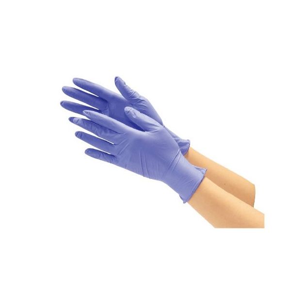 川西工業 ニトリル使いきり極薄手袋 粉無 100枚入 ブルー SSサイズ