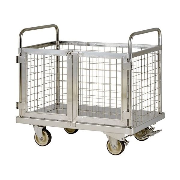 テックサス 金網付き台車（フットブレーキ付） MD-9060E-FB 1台 64-0785-63（直送品）