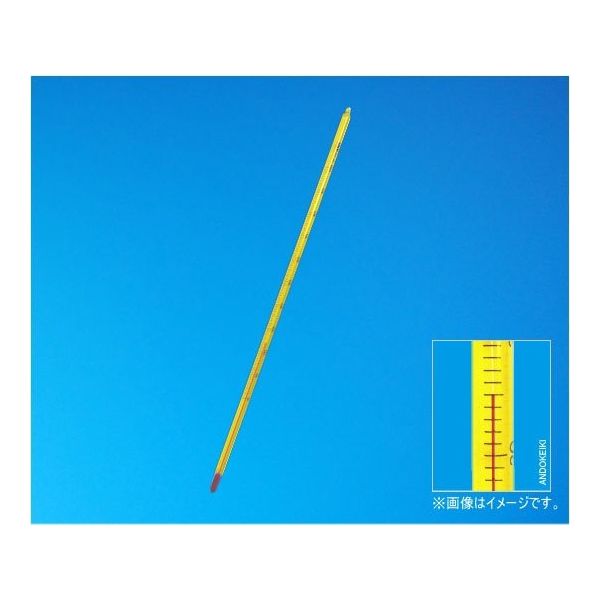 安藤計器製工所 黄管赤液棒状温度計 0～40℃（1℃） 全没 全長220mm 1-27-31YN 1本 64-0705-43（直送品）