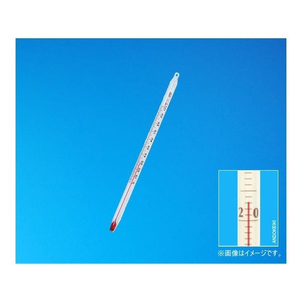 安藤計器製工所 赤液棒状温度計 ー30~50°C(1°C) 全没 全長150mm 1-25-7 1本 64-0705-66（直送品）