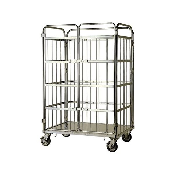 テックサス ステンレスロールボックスパレット マイティキャリー観音扉 MCK-5E 1台 64-0785-42（直送品）