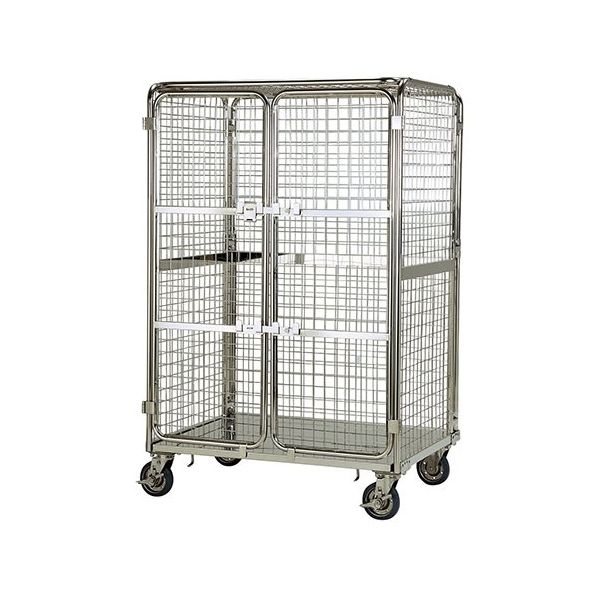 テックサス メッシュ式ステンレスロールボックスパレット（セキュリティータイプ） MMS-5E 1台 64-0785-48（直送品）