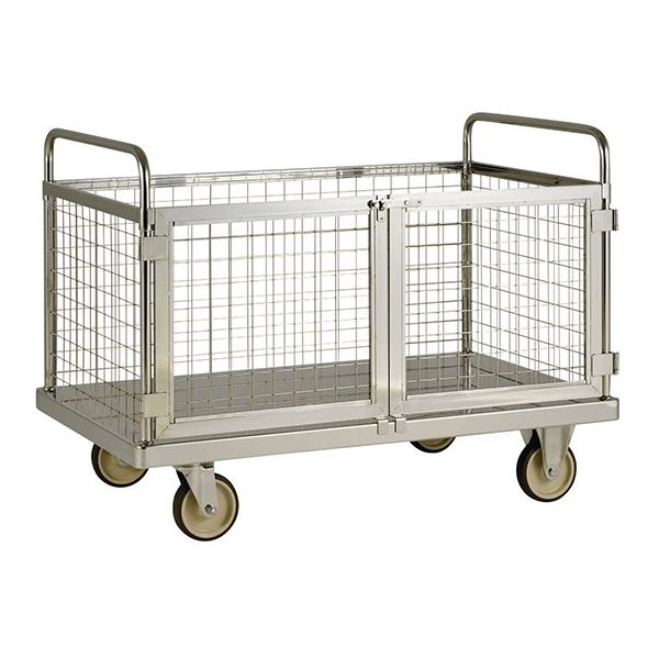 テックサス 金網付きステンレス台車 MD-1275D 1台 64-0785-58（直送品）