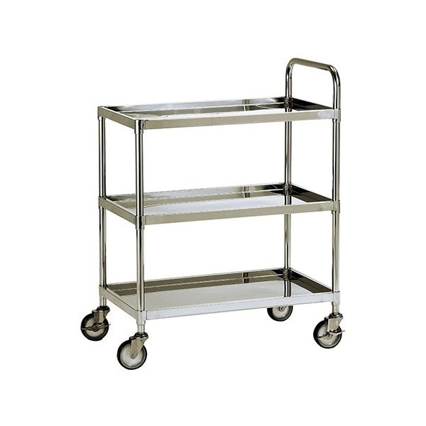 テックサス ステンレスワゴン 3段タイプ WG3-U9060E 1台 64-0786-40（直送品）