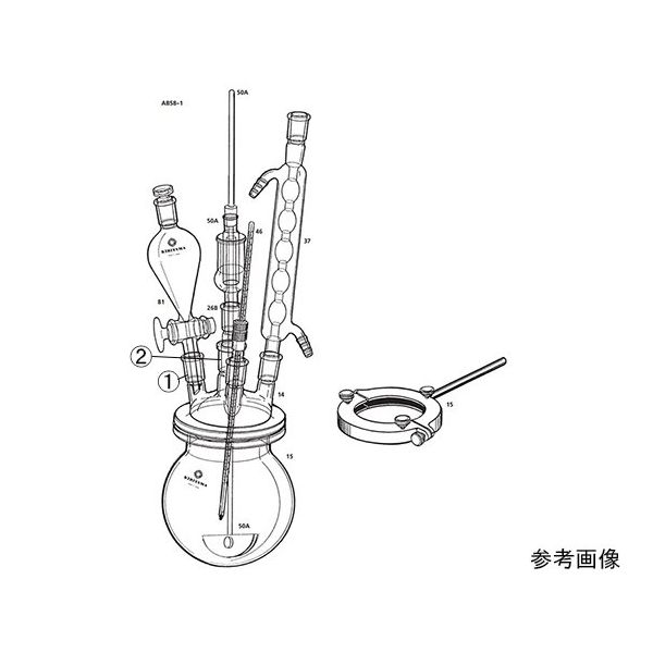 桐山製作所 セパラブルフラスコでの反応装置 AB58-1-2 1セット 64-1064-07（直送品）