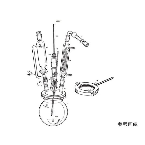 桐山製作所 セパラブルフラスコでの反応装置 AB59-1-3 1セット 64-1064-13（直送品）