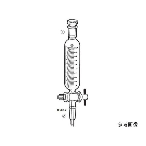 桐山製作所 フッ素樹脂栓接続型円筒滴下ロート(目盛付) TFU82-2-3 1個 64-1068-63（直送品）