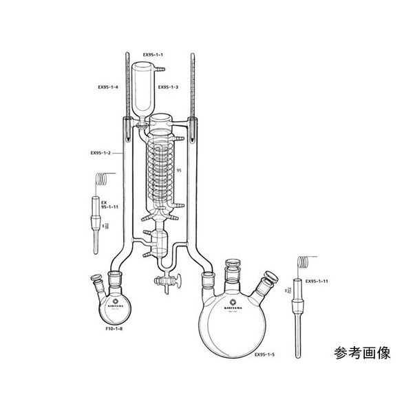 桐山製作所 ニコルソン・ケミンズの蒸留抽出装置 EX95-1-1 1セット 64-1069-89（直送品）