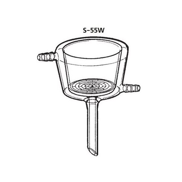 桐山製作所 恒温ジャケット付桐山ロートR 足管ゴム栓用 S-55W 1個 64-1074-74（直送品）