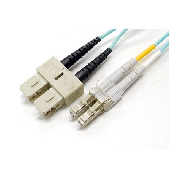 エイム電子 OM3光ファイバーケーブル 1m AFP2-DLC/DSC-10G-50-01 1本 64-1246-41（直送品）