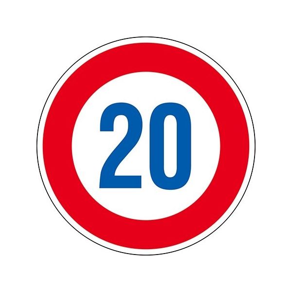 日本緑十字社 道路標識（構内用） 制限速度20キロ 道路323-20K（AL） 反射タイプ アルミ製 133673 63-4165-14（直送品）