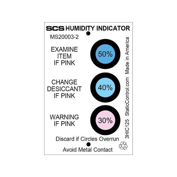 DESCO JAPAN 湿度表示カード 相対湿度 125枚 3HIC125 1セット(125枚) 64-2944-70（直送品）