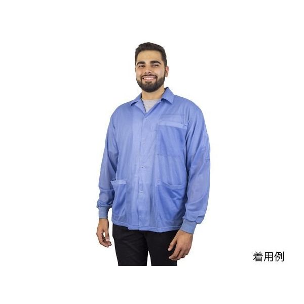 DESCO JAPAN スモック STATSHIELD ジャケットタイプ ニット袖口 青 2XL 73770 1枚 64-2942-54（直送品）