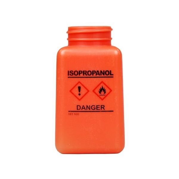 DESCO JAPAN 静電気拡散性 ボトルのみ オレンジ GHS表示 HDPE 「ISOPROPANOL」と印刷 35739 1個（直送品）